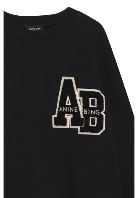 miles letterman sweatshirt black ANINE BING | A-08-10074BLK1